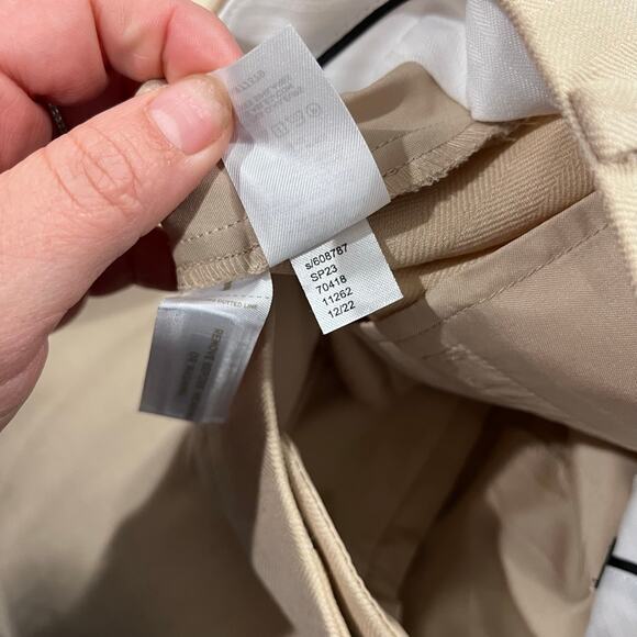 Ann Taylor Wide Leg High Rise Tan Textured Trousers Career Professional Size 14 - Picture 5 of 8